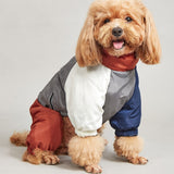 Pet Winter Color Matching Cotton-Padded Jumpsuit Warm And Comfortable