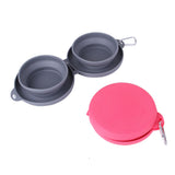 Rubber Foldable Double Feeding Bowl Pets