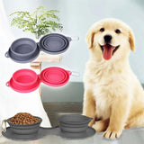 Rubber Foldable Double Feeding Bowl Pets