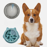 Pet Anti Choking Gulping Slow Feeder Dish Bowl Eating Plate
