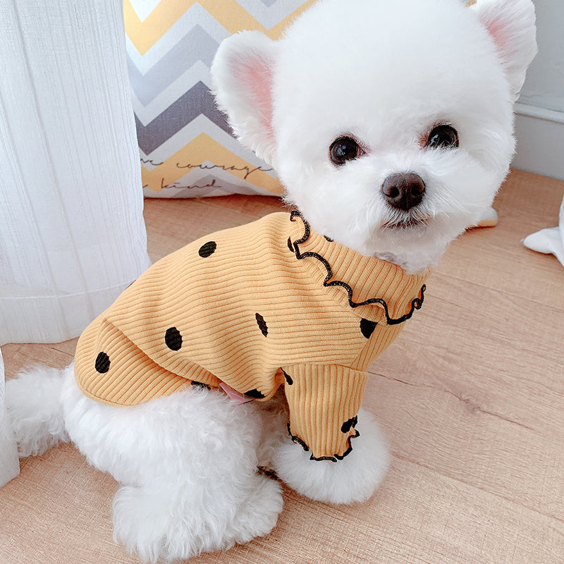 Pet Dotted Turtleneck Bottoming Shirt