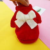 Bowknot Hollow Knit Pet Sweater