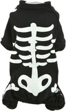 Halloween Glow In The Dark Skeleton Jumpsuit Puppy Pajamas Breathable Stretchy Cosplay Party Apparel
