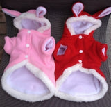 Cute Rabbit Pet Mascotas Costume Hoodie Fleece Warm Jacket
