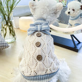 Bowknot Hollow Knit Pet Sweater