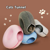 Cat Nest Round Woolen Felt Pet Dual-use Tunnel
