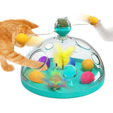 Interactive Multifunctional Turntable Ball With Catnip Pinwheel