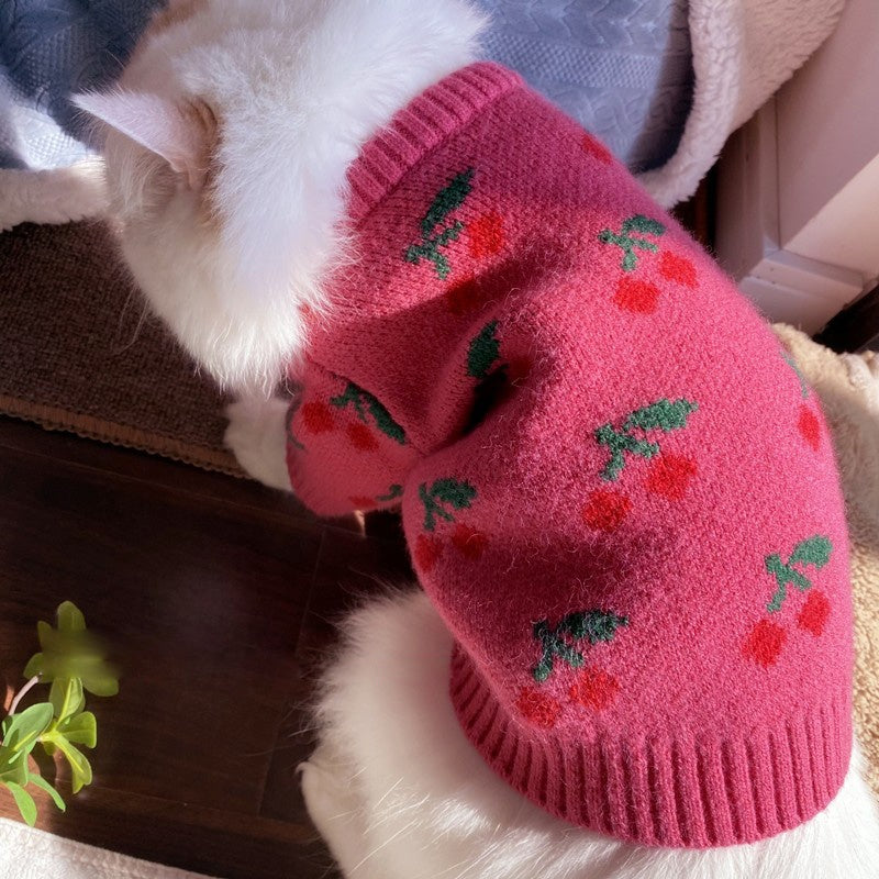 Bowknot Hollow Knit Pet Sweater
