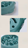 Pet Anti Choking Gulping Slow Feeder Dish Bowl Eating Plate