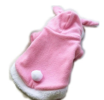 Cute Rabbit Pet Mascotas Costume Hoodie Fleece Warm Jacket