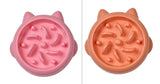 Pet Anti Choking Gulping Slow Feeder Dish Bowl Eating Plate
