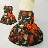 Halloween Pet Dress Pumpkin Print Party Clothing Costume
