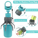 Portable Lightweight Dog Pooper Scooper With Built-in Poop Bag Dispenser Eight-claw Shovel For Pet Toilet Picker