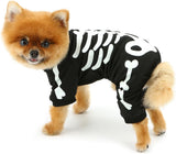 Halloween Glow In The Dark Skeleton Jumpsuit Puppy Pajamas Breathable Stretchy Cosplay Party Apparel