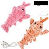 Electric Jumping Shrimp USB Charging Simulation Lobster Plush Pets Toy