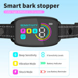 Smart Automatic Anti Barking Dog Collar Rechargeable Bark Stopper HD Digital Display IP67 Waterproof Collar
