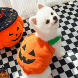 Pet Halloween Pumpkin Vest Festive Harness Thanksgiving Christmas Apparel