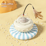 Electric UFO Cat Teaser Stick With Bell Training Replaceable Feather