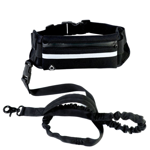 Hands Free Dog Leash Pet Walking And Training Belt With Phone Pocket And Water Bottle Holder