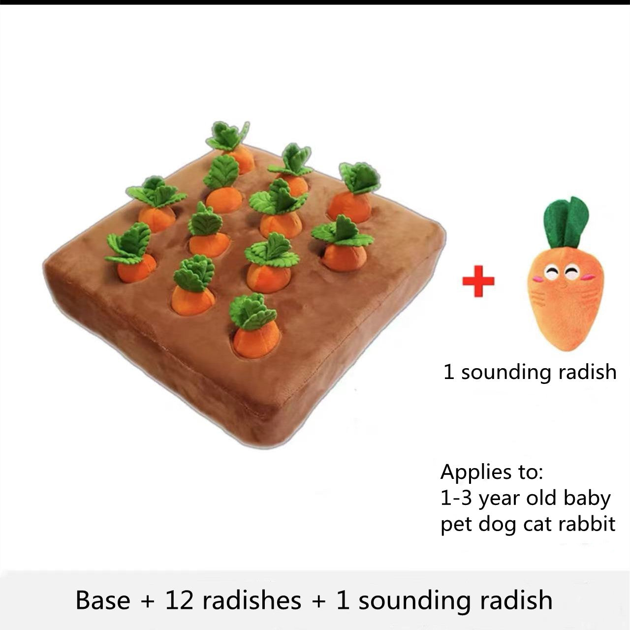 Carrot Plush Vegetable Chew Toy Snuffle Mat