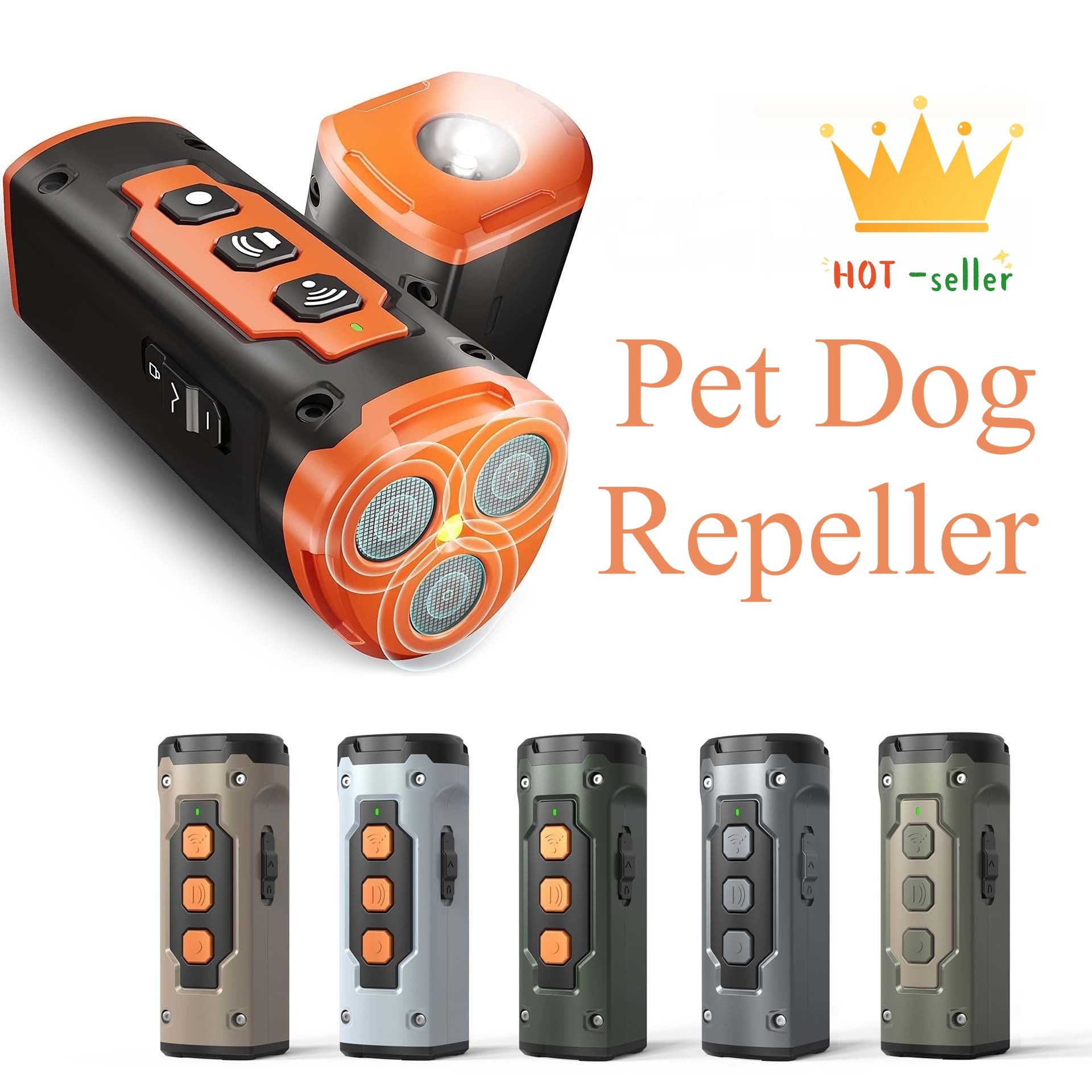 Ultrasonic Three-Head Bark Plug Torch Drive Artifact Anti Dog Bark Deterrent Device With LED Flashlight