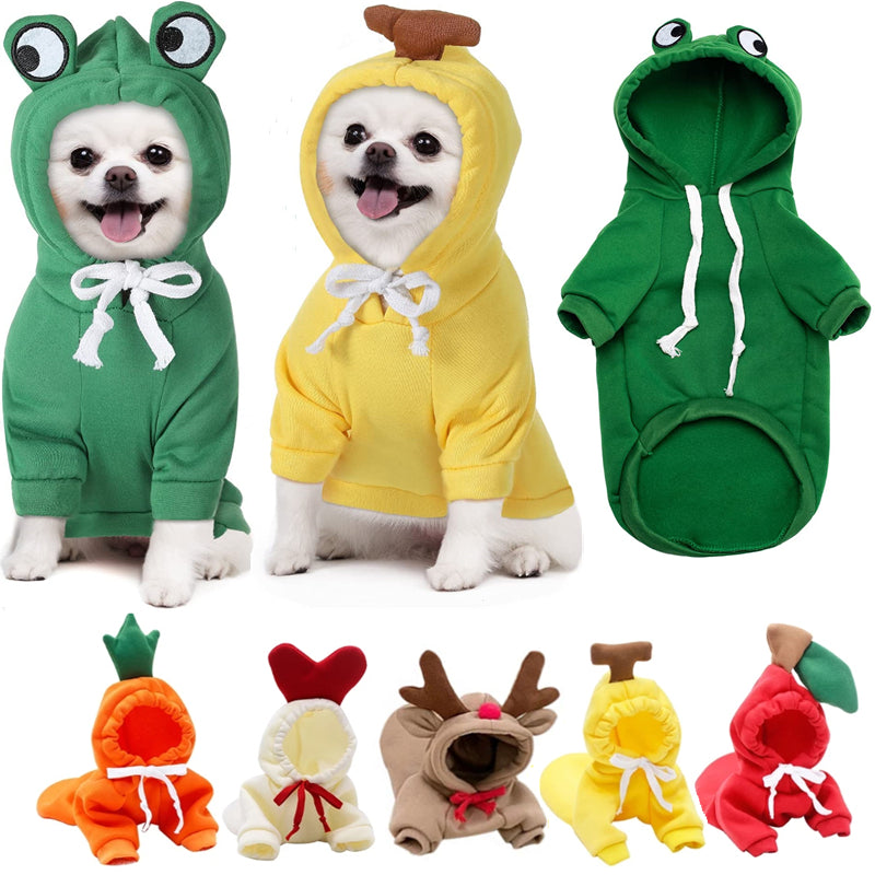 Fruit Dog Hoodie Winter Warm Fleece Coat
