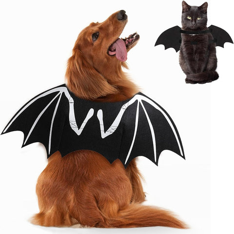Pet Halloween Bat Wings Cool Luminous Skeleton Bone Cosplay Costume