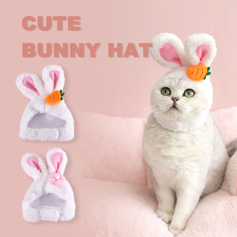 Pet Plush Cartoon Rabbit Ears Cute Easter Decoration Hat Head Cover