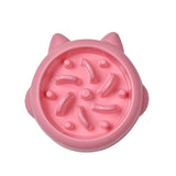 Pet Anti Choking Gulping Slow Feeder Dish Bowl Eating Plate