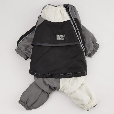 Pet Winter Color Matching Cotton-Padded Jumpsuit Warm And Comfortable