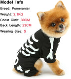 Halloween Glow In The Dark Skeleton Jumpsuit Puppy Pajamas Breathable Stretchy Cosplay Party Apparel