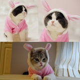 Cute Rabbit Pet Mascotas Costume Hoodie Fleece Warm Jacket