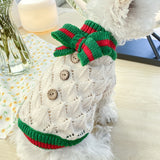 Bowknot Hollow Knit Pet Sweater