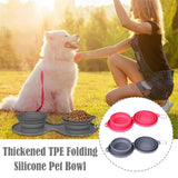 Rubber Foldable Double Feeding Bowl Pets