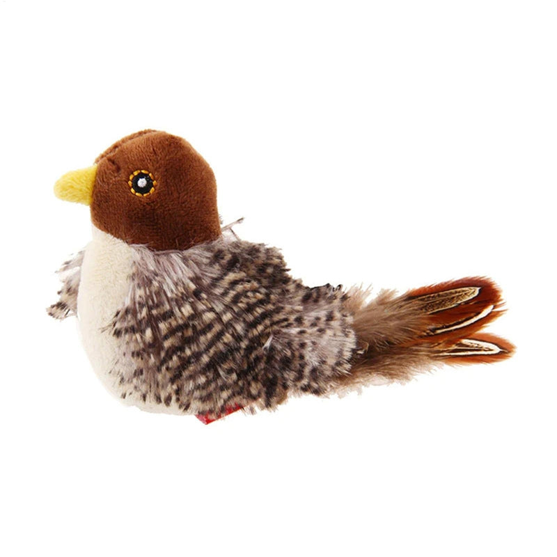 Electric Squeaky Simulation Bird Plush Pet Teasing With Feather