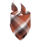 Pet Bandana With Tassels Edges Classic Plaid Triangle Scarf