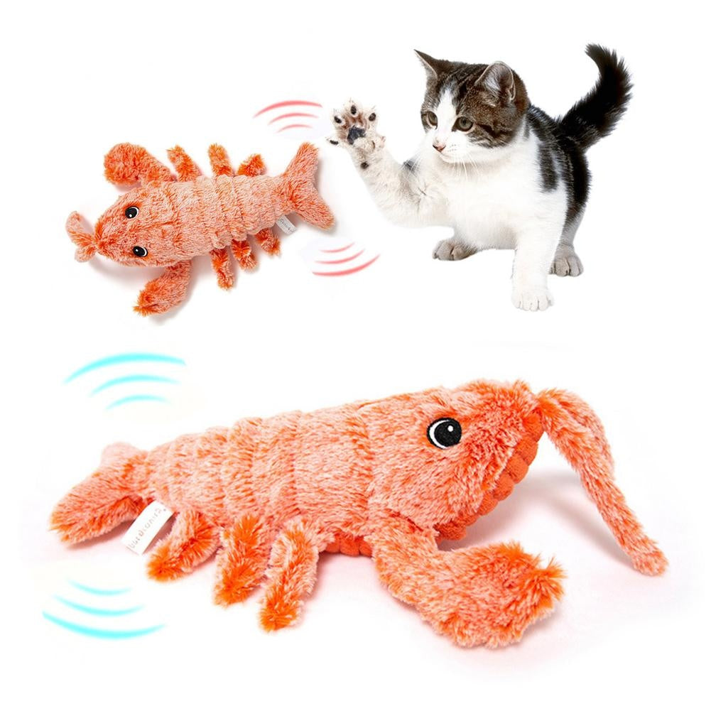 Electric Jumping Shrimp USB Charging Simulation Lobster Plush Pets Toy